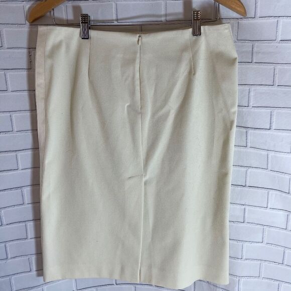 Sisley Ivory Pencil Skirt Taglia/Sz 44/US 12 - Picture 2 of 5